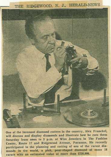 Alex Franckel cuts rare pink diamond for Wiss Jewelers